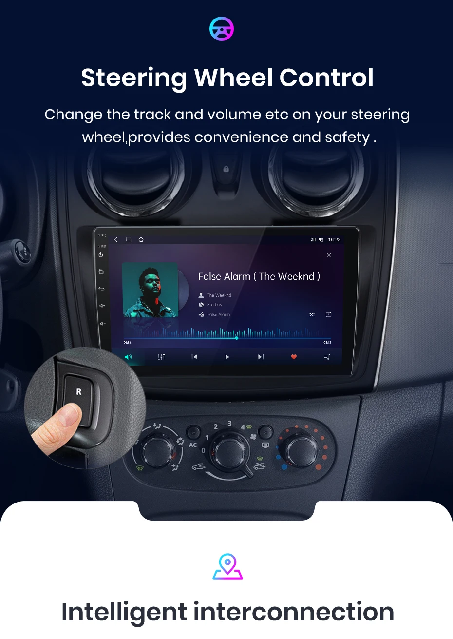 Junsun V1 AI Stimme Drahtlose CarPlay Android Auto Radio Für Renault Logan 2 Sandero 2014-2019 Auto Multimedia GPS 2din autoradio – Detail 15