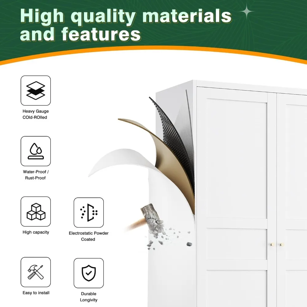 72" Metal Wardrobe Closet 5