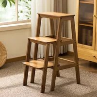 Household foldable ladder stool telescopic wooden mini 3-step ladder multi-functional steady стул стремянка kitchen furniture
