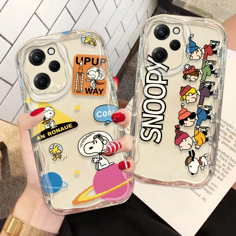 Iively Мультфильм Снупи для Xiaomi Redmi Note 13 12 12S 11S 11 10 9 8 10A 9C Pro Plus 5G волна масляный чехол для телефона