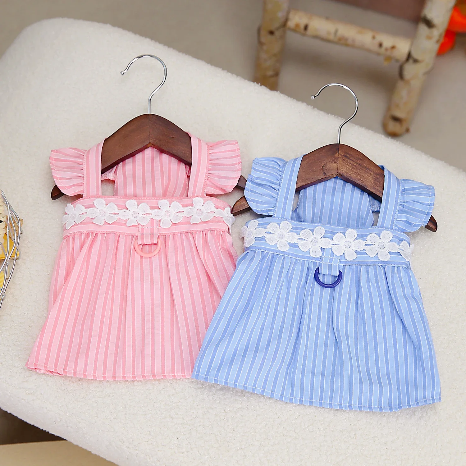 Summer Striped Princess Dress Pet Dog Clothing Sweet Pet Clothes Cute Puppy Cat Skirt Thin Skirt Clothes