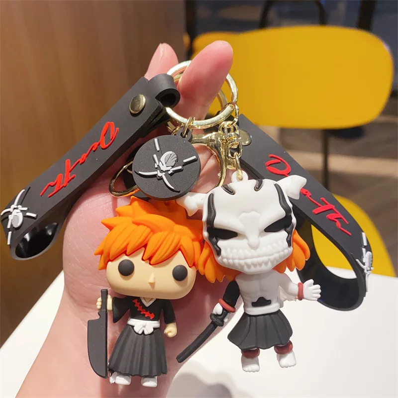 Anime Bleach Keychain Cute Car Key Chain Kurosaki ichigo Death