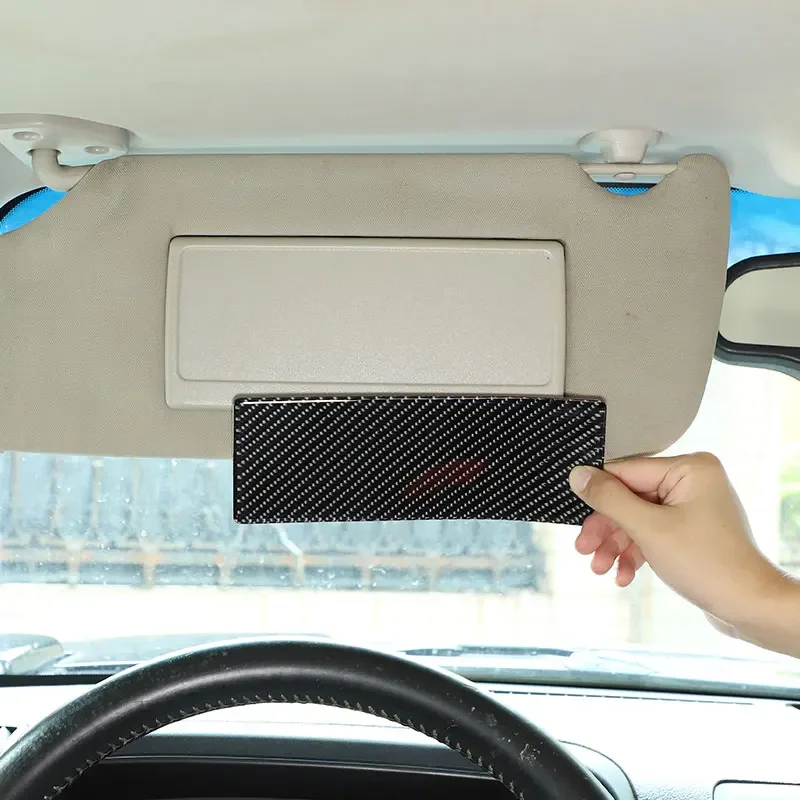 

Для Hummer H3 2005-2009, мягкое углеродное волокно, автомобильный солнцезащитный козырек, зеркало для макияжа, покрытие панели, отделка, наклейки, автомобильные аксессуары