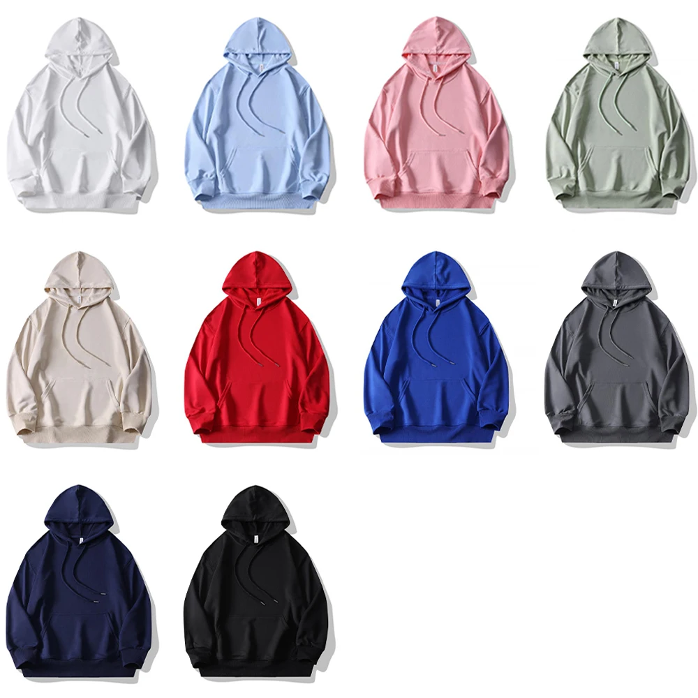 Drop Shoulder Lightweight Hoodie Men Hooded Sweatshirt Unisex Wholesale Pullover Men Plain Hoodies In Bulk Sudaderas Para Hombre 2