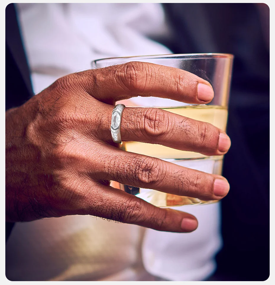 Vnox 4 Stück/Set geometrischer bunter Zirkon-Stein-Ring, Unisex-Vintage-Stapel-Knöchelringe, offener Ring aus blauem Kristall für Damen und Herren – Detail 4