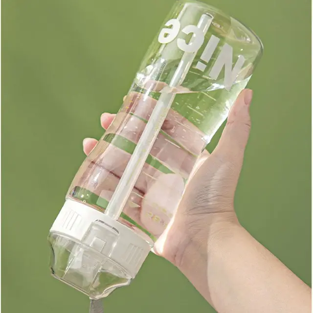 Portable Sport Tea Coffee Cup Plastic Water Bottle With Straw for Drinking Kitchen Tools Kids Water Bottle for School 5
