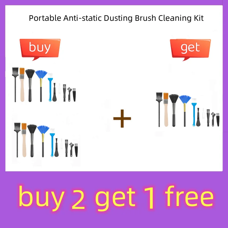 10pcs/set Portable Anti-static Dusting Brush Cleaning Kit For Computer  Keyboard Small Space Cleaner - AliExpress