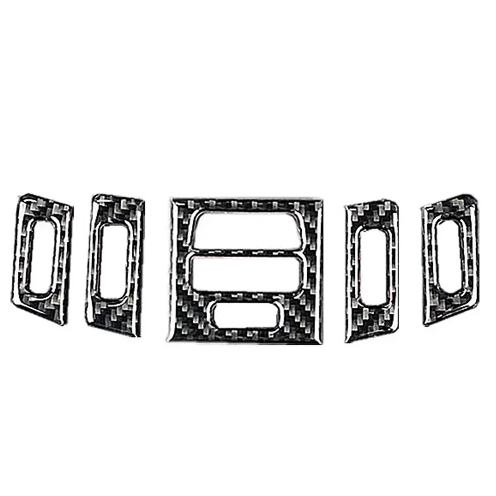 Car Console Outlet Cover 5Pcs Carbon Fiber Central AC Vent Outlet Trim For BMW 3 Series E90 E92 E93 2005-2012