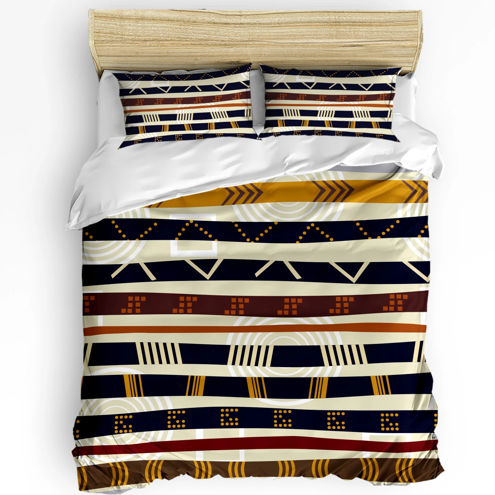 

Tribal Retro Ethnic 3pcs Duvet Cover Set with Pillow Case Double Comforter Bedding Set Quilt Cover Couple Bed
