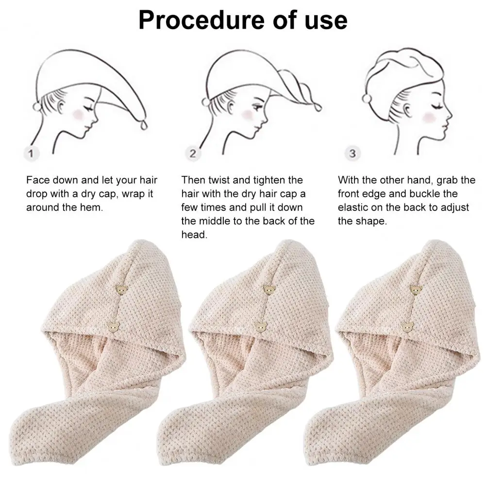 

Women Short Hair Towel Super Absorbent Microfiber Hair Towel Wrap Hat for Women with Curly Long Thick Hair Quick Dry Coral