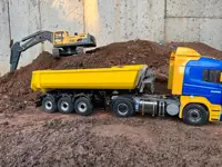 1/14 Tamiya Dump Truck 3-axis Hydraulic Tipper Trailer for 1/14 Tamiya RC Truck Scania R620 Actros Volvo MAN LESU DIY Parts 1