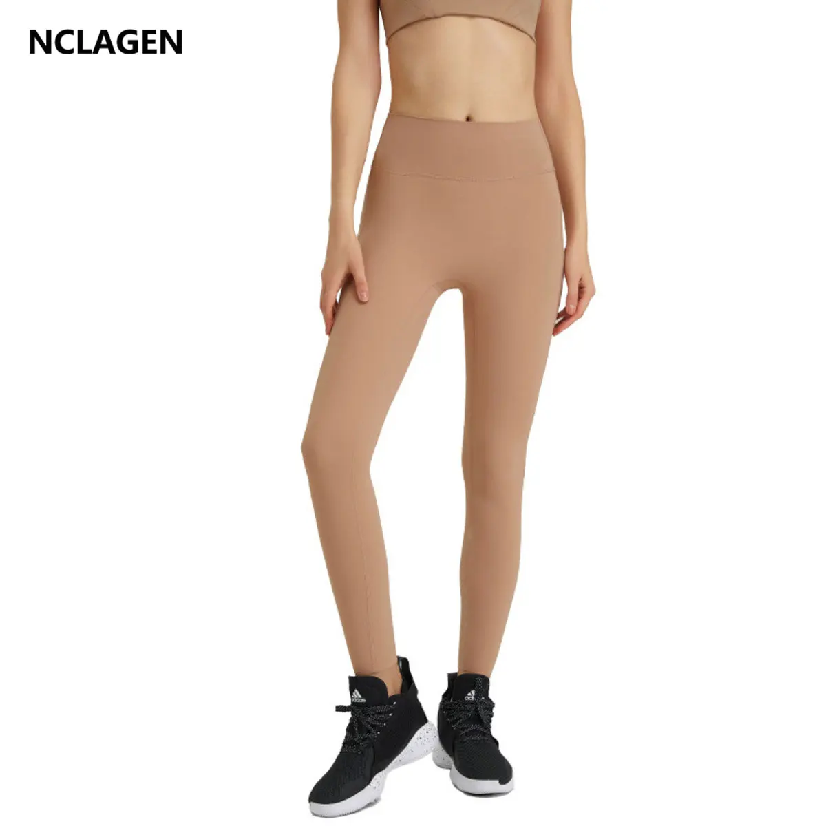 

NCLAGEN Sports Tights High Waist Elastic Workout NO Front Seam Yoga Pants Women Running Squat Proof GYM Clothes Fitness Leggings