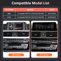 Écran d'affichage multimédia de voiture CarPlay sans fil de 12.3 pouces, pour BMW série 3 4 F30 F31 F32 F33 F34 F36 NBT EVO avec Android Auto 2