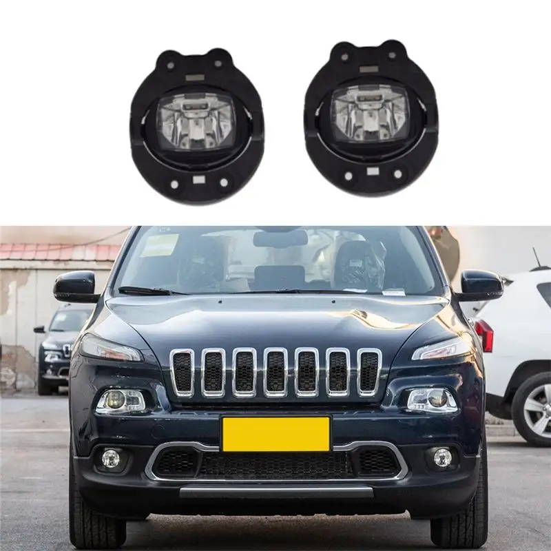 희귀한 1쌍 LED 안개등 프론트 범퍼 안개등 헤드라이트 (지프 체로키 2019-2023 68410368AB 53455436 68466265AA 용)