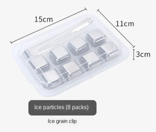 New Whisky Stones Ice Cubes Set Reusable Food Grade Stainless Steel Wine Cooling Cube Chilling Rock Party Bar Tool