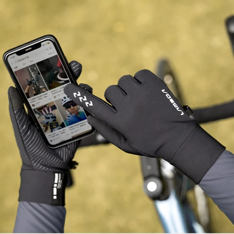Lameda Cycling Gloves Fleece Warm Bicycle Gloves Full Finger Touch Screen Riding Gloves  Autumn Winter Gloves For Men And Women 6
