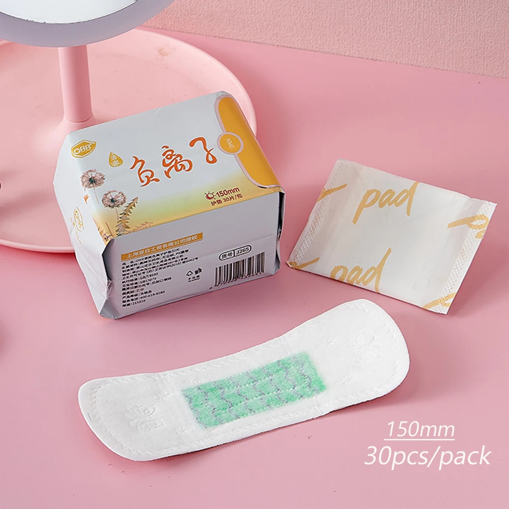 90Pcs/3Pack Anion Sanitary Pads Kill Bacteria Panty Liner Anti Inflammation Remove Yeast Infection Menstrual Pad Anion Sanitary 2