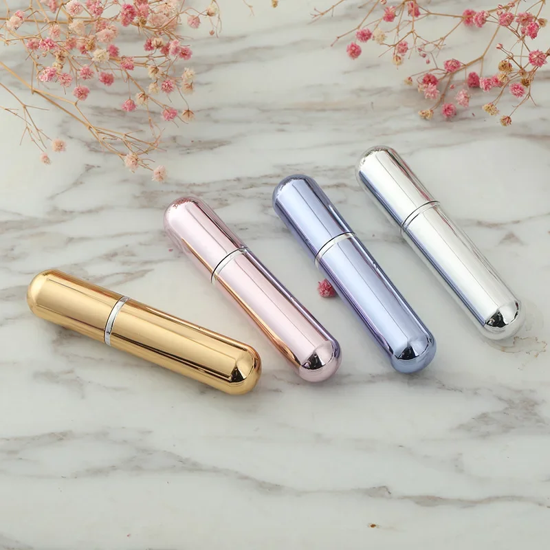 5PCS 5ml Mini Refillable Perfume Bottle Aluminum Perfume Spray Bottle Container with Empty Atomizer Bottles For Travel