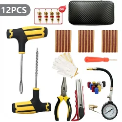 Tubeless Tire Repair Kit with Puncture Plug Tools and Rubber Strips (Dark Grey)