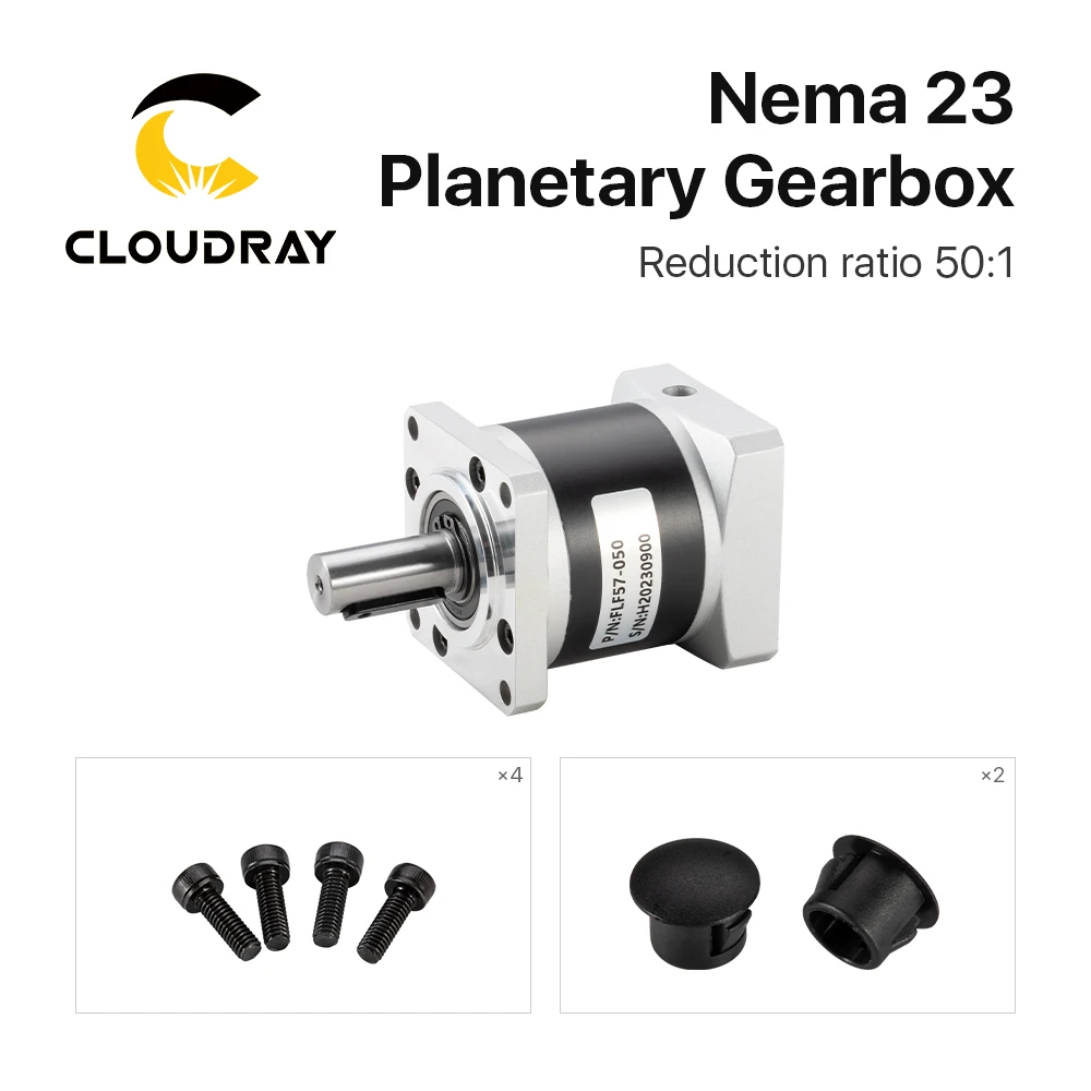 Cloudray 유성 기어 박스 모터 감속기, 비율 50:1, Nema23 스텝퍼 모터용 8mm 입력