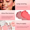 Radiant Glow Blush Powder - Instant Cheekbones & Contouring, Water-Resistant All Skin Tones - Orange/Coral/Pink Shades 6
