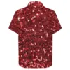 Red Sequins Casual Shirt Man Sparkly Bling Print Summer Shirt Harajuku Blouses Short Sleeve Oversized 4
