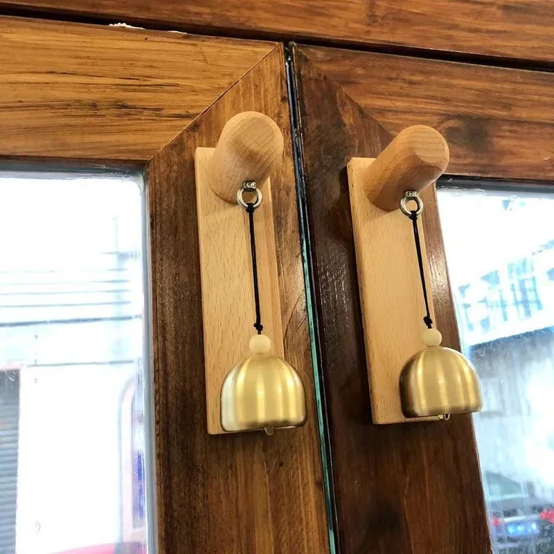 1PC 빈티지 원목 도어벨, 비전기식 기계식 링, 홈 오피스 매장용 수제 농가 스타일 장식