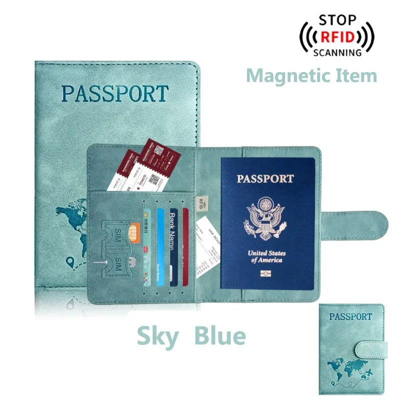 Passport Holder for Travel Essentials Passport Wallet Cover Case for thumbnail 3