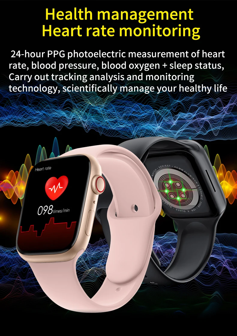 New Original WS7 Pro Smartwatch Bluetooth Sleep Monitor Heart Rate Wireless charging Watch PK IWO 14 Pro Max Series 7 HW57 Pro