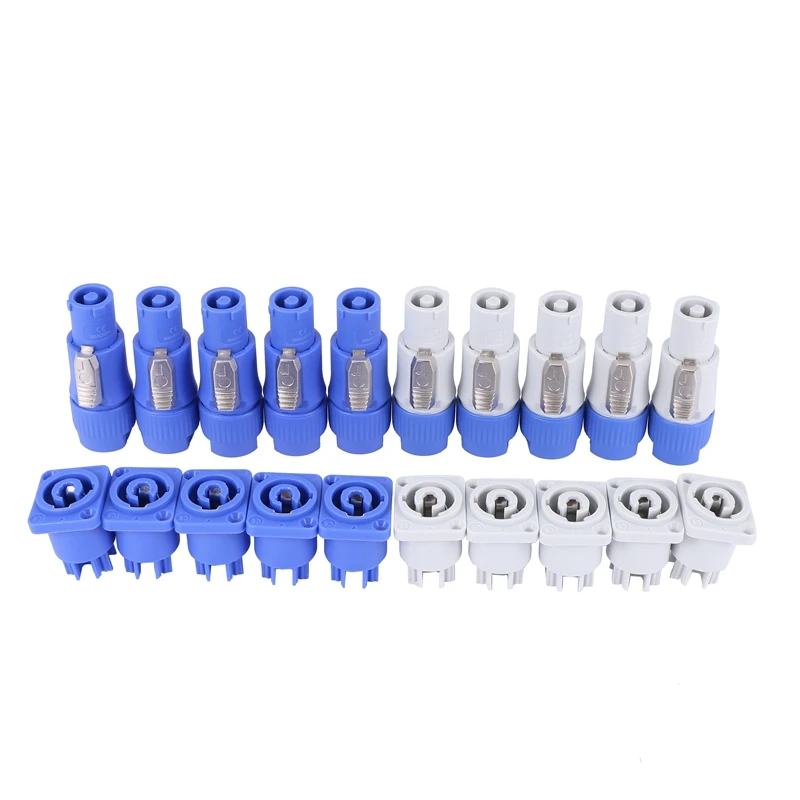 10 set PowerCON Type A NAC3FCA+NAC3MPA-1 Chassis Plug Panel adapter