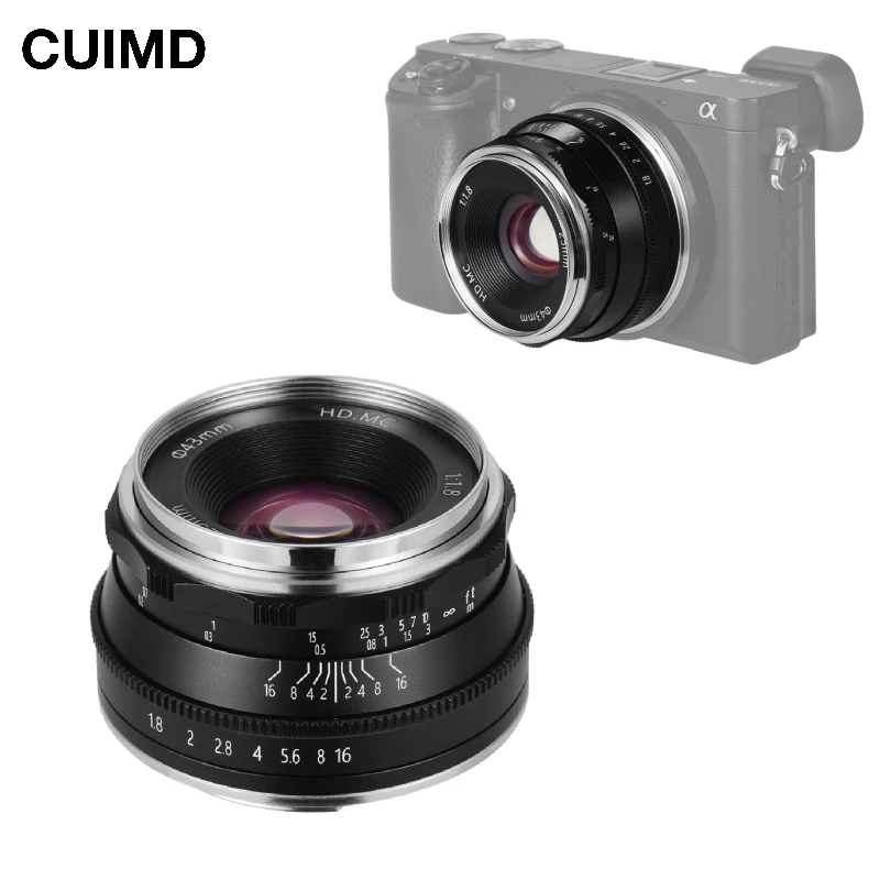 Messa A Fuoco Manuale Con Obiettivo Prime F1.8 Da 25Mm Per Fotocamera Mirrorless Sony E-Mount A6500 A6000 A5100 A5000 Nex7 Nex6 Nex5 F3K 5Knactr A7 Sr