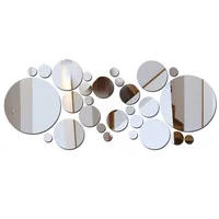 26PC 3D Acrylic Mirror Wall Stickers Set round Adhesive Reflective Decorative Panels for Living Room Bedroom TV Background Decor 4