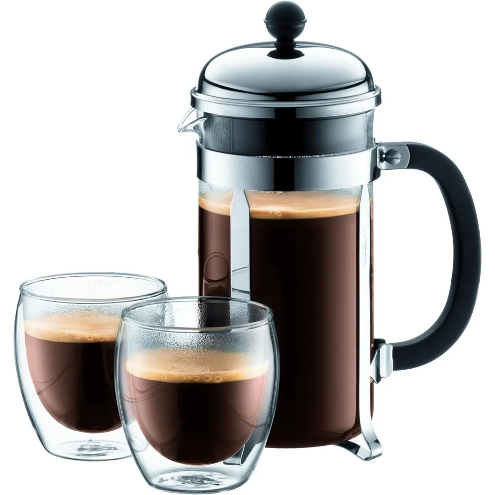 Tea maker French press coffee pot tea cup filter pot milk bubble stainless steel stand high temperature resistant glass 1PC Coffee Maker French Press Coffee Press Coffee Press