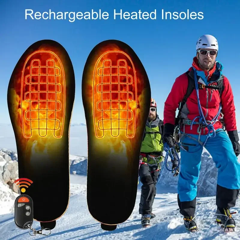 Foot Warmer Insoles Rechargeable Heating Insole Foot Warmers With Control USB Insoles Thermal Shoe Pads Mat