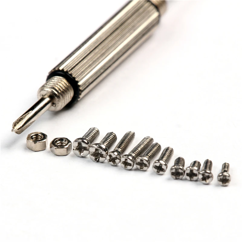 1000Pcs/lot M1-M1.6 Stainless Steel Screws +1PC Screwdriver Micro Mobile Phone Glasses Screws And Nuts Boxed DIY