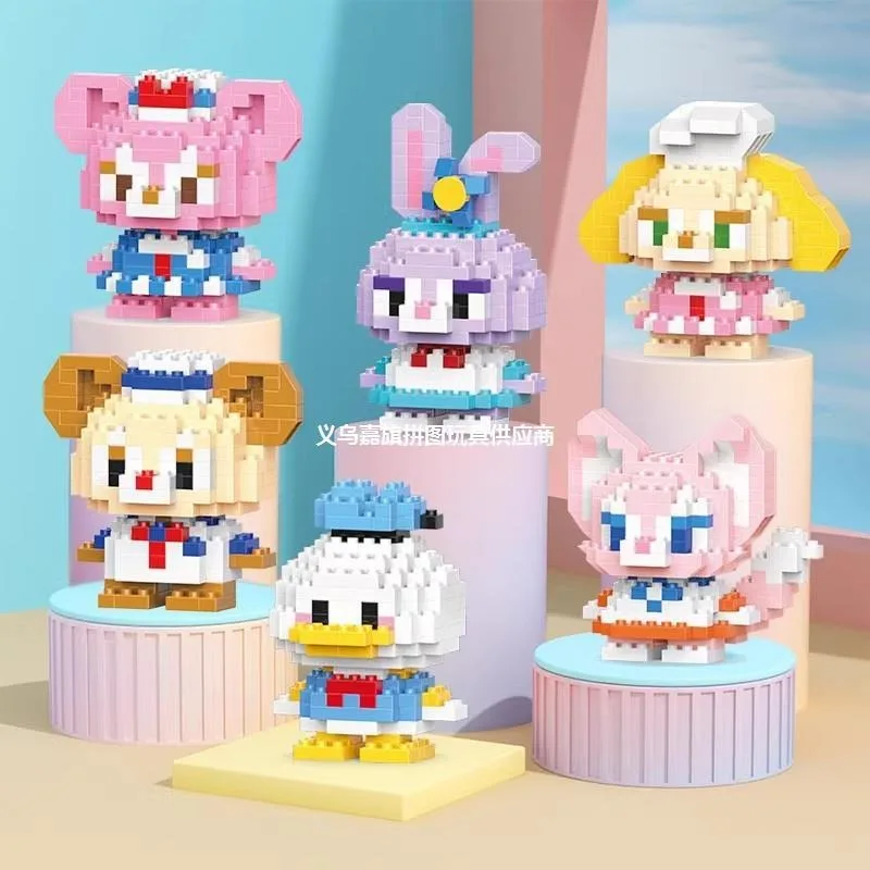 Disney Sanrio Building Block Toys Cartoon Characters Stitch, Mario Katie Cat Small Particle Construction Assembly Toys Wholesale 3