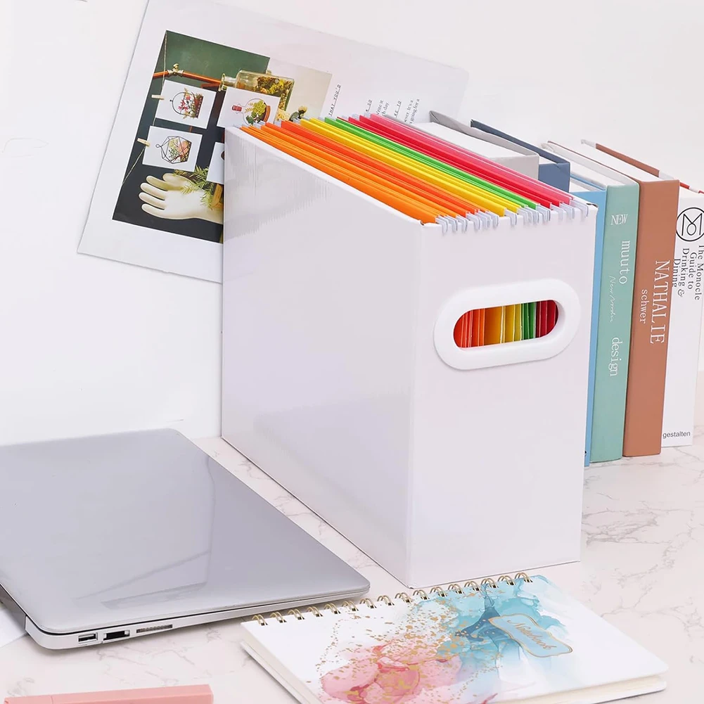 Collapsible File Box With Metal Handle Space Coverless Saving Storage Box File Organizer For Notebooks Magazines Documents
