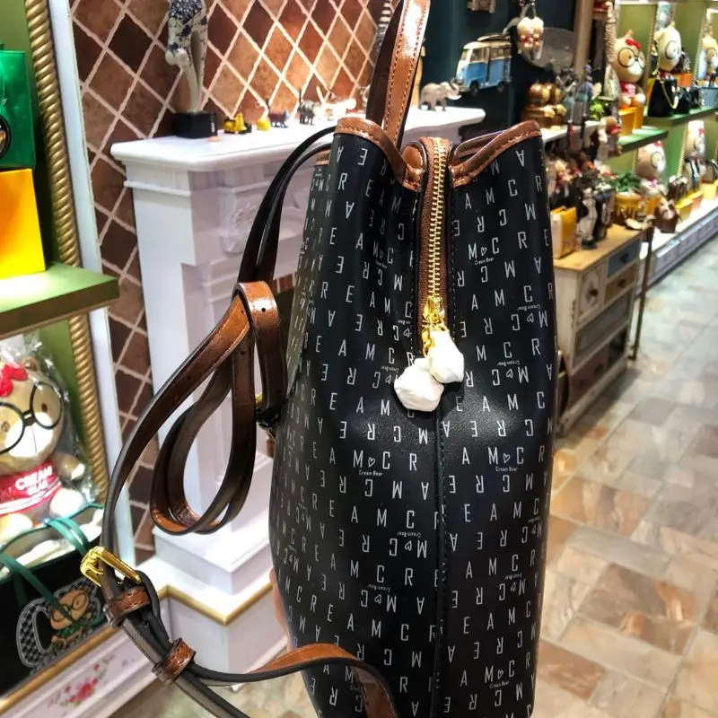 CREAM BEAR Fashion Casual Daypack Backpack for Women Luxury Backpack College Shoulder Bag Leather Bags for Women 2024 Trending