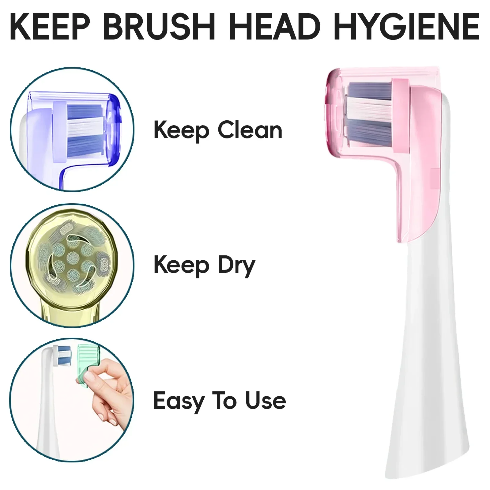 Toothbrush Dustproof Covers Caps Compatible with Braun Oral B Replacement Heads & iO Series Electric Toothbrush Head Protector toothbrush covers