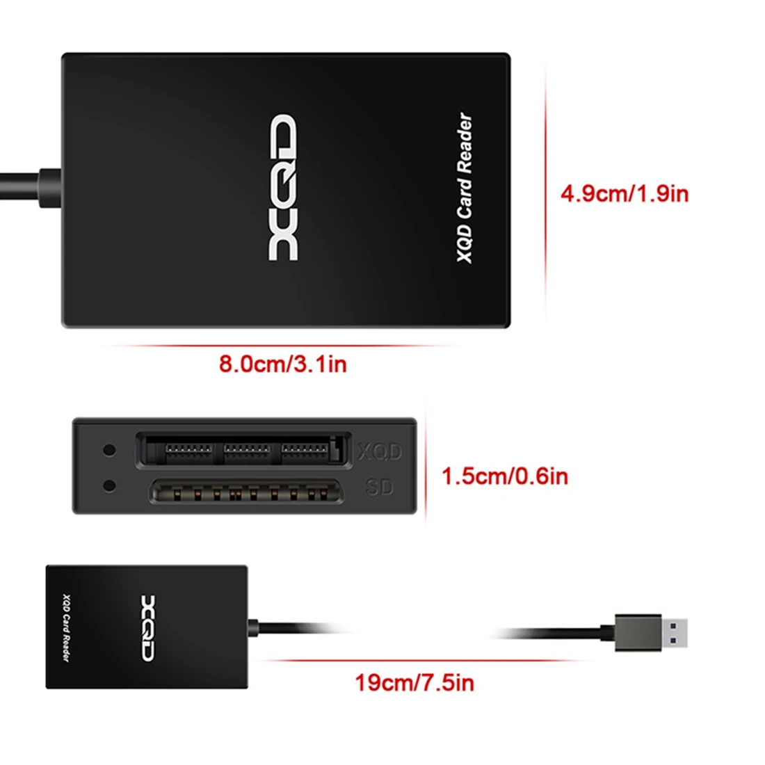 Type C USB 3.0 SD XQD Memory Card Reader Transfer for Sony M/G Series for OS Windows Computer(USB)