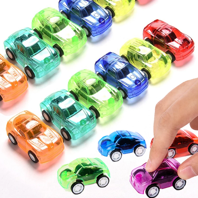 1-5pcs Baby Creative Mini Plastic Car Toy Car Set Cute Children Color Transparent Pull-back Car Model Game Toy Kindergarten Gift