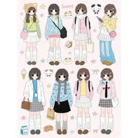 Fille vie mignon dessin animé Gilrl Dairly Collage personnages Guka autocollants bricolage manuel décoratif matériel 1