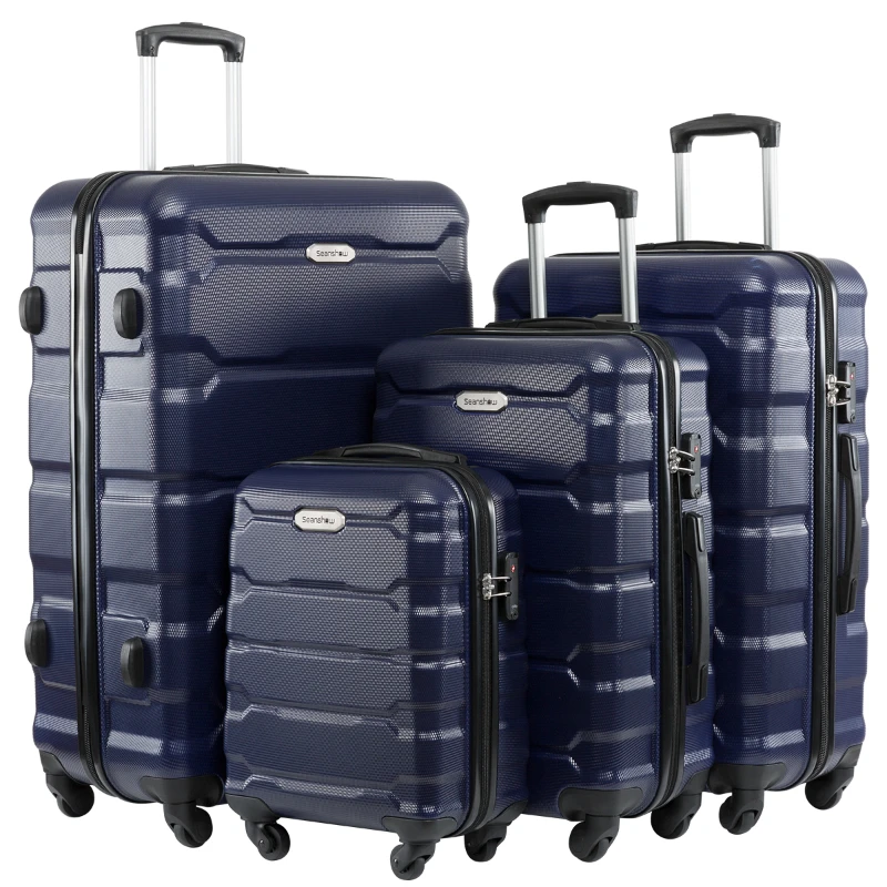 

4PCS luggage sets suitcase on wheels Women spinner rolling luggage ABS travel suitcase set hardside trolley luggage case bag