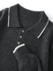Men's 100% Cashmere Polo Sweater Autumn Winter Basic Smart Casual Long Sleeve Pullover Cashmere Knitwear Soft Comfy Clothing Top 1