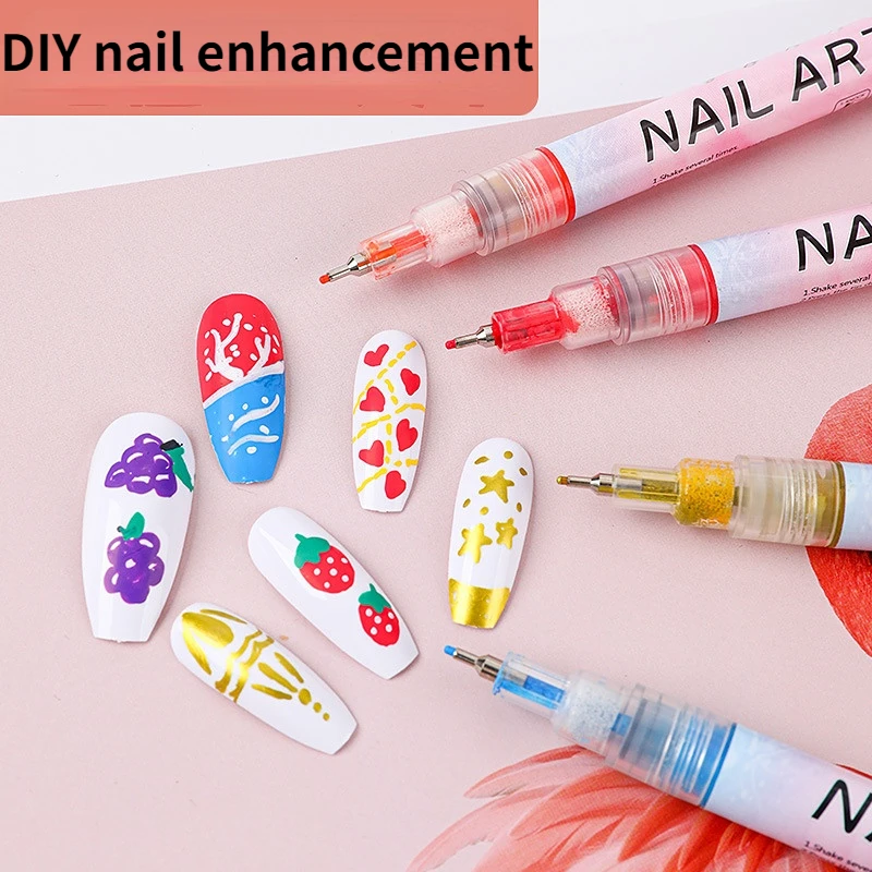 빠른 건조 방수 아크릴 페인트, 수성 잉크 메쉬, 레드 네일 브러시, DIY 제작, 12 색, 0.5mm, 0.7mm