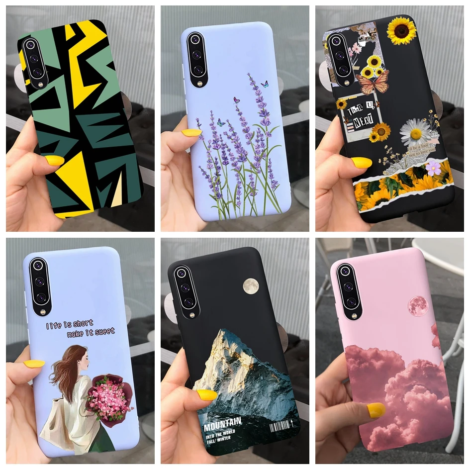 Custodia Per Xiaomi Mi 9 Cover Mi 9 Se Funda Fashion Moon Patterns Soft Silicone Matte Capa Per Xiaomi Mi 9 Lite Funda Mi9 Se Bumper