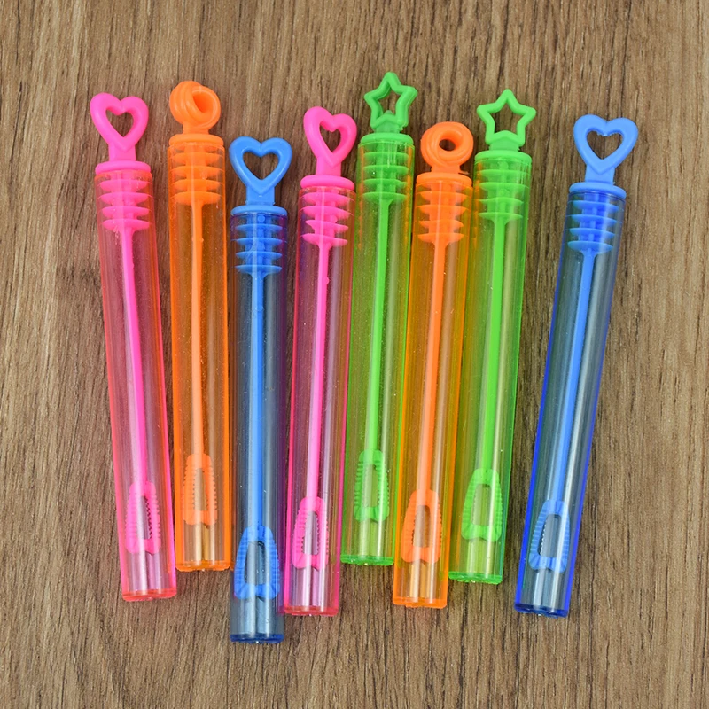 10-50pcs Colorful Bubble Soap Bottle Heart Wand Empty Tube Kids Birthday Party Favors Pinata Filler Toys Wedding Gifts for Guest