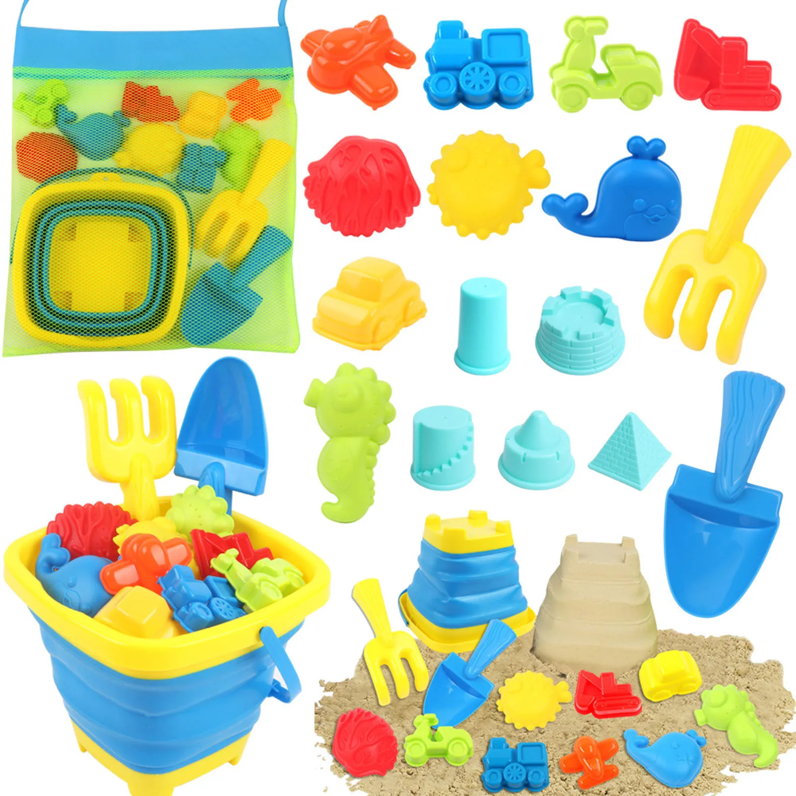 Faltbares Sandspielzeug Set Mit Eimer Und Kinder Klappstuhl_voghion.com