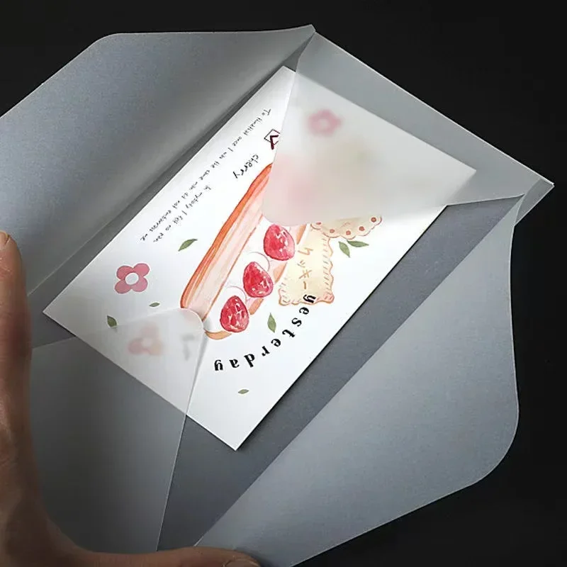 10pcs/lot Semi-transparent Sulfuric Acid Paper Envelopes for DIY Postcard Greeting Card Storage Wedding Invitation Gift Packing