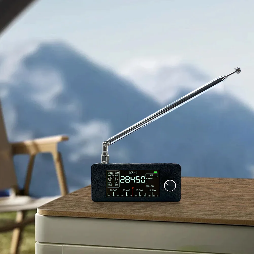 SI4732 0.5-108mhz FM/AM 라디오 LSB USB AM FM 모든 대역 라디오 수신기 1.9인치 IPS 화면 HF SW MW VHF 라디오 (2개 안테나 포함)